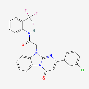 2-[2-(3-chlorophenyl)-4-oxopyrimido[1,2-a]benzimidazol-10(4H)-yl]-N-[2-(trifluoromethyl)phenyl]acetamide