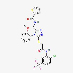 molecular formula C24H19ClF3N5O3S2 B11210627 N-((5-((2-((2-chloro-5-(trifluoromethyl)phenyl)amino)-2-oxoethyl)thio)-4-(2-methoxyphenyl)-4H-1,2,4-triazol-3-yl)methyl)thiophene-2-carboxamide 