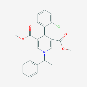 molecular formula C23H22ClNO4 B11210648 Dimethyl 4-(2-chlorophenyl)-1-(1-phenylethyl)-1,4-dihydropyridine-3,5-dicarboxylate 