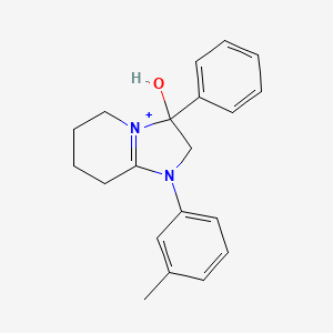 3-Hydroxy-1-(3-methylphenyl)-3-phenyl-2,3,5,6,7,8-hexahydroimidazo[1,2-a]pyridin-1-ium