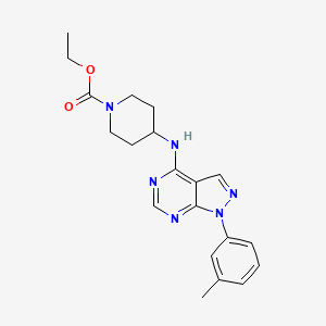 molecular formula C20H24N6O2 B11210684 ethyl 4-{[1-(3-methylphenyl)-1H-pyrazolo[3,4-d]pyrimidin-4-yl]amino}piperidine-1-carboxylate 