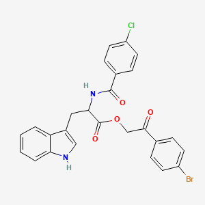 2-(4-bromophenyl)-2-oxoethyl N-[(4-chlorophenyl)carbonyl]tryptophanate