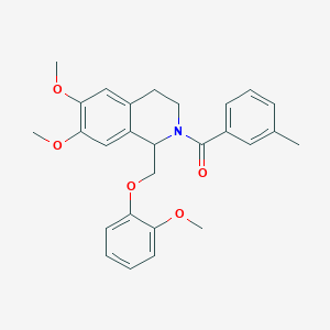 (6,7-dimethoxy-1-((2-methoxyphenoxy)methyl)-3,4-dihydroisoquinolin-2(1H)-yl)(m-tolyl)methanone