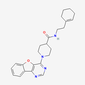 molecular formula C24H28N4O2 B11210706 1-([1]benzofuro[3,2-d]pyrimidin-4-yl)-N-[2-(cyclohex-1-en-1-yl)ethyl]piperidine-4-carboxamide 