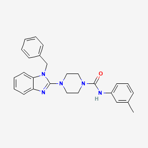 molecular formula C26H27N5O B11210713 4-(1-benzyl-1H-benzo[d]imidazol-2-yl)-N-(m-tolyl)piperazine-1-carboxamide 