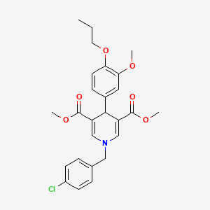 Dimethyl 1-(4-chlorobenzyl)-4-(3-methoxy-4-propoxyphenyl)-1,4-dihydropyridine-3,5-dicarboxylate