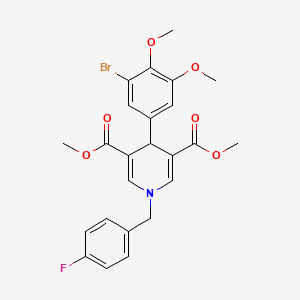 molecular formula C24H23BrFNO6 B11210715 Dimethyl 4-(3-bromo-4,5-dimethoxyphenyl)-1-(4-fluorobenzyl)-1,4-dihydropyridine-3,5-dicarboxylate 