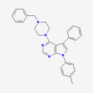 molecular formula C30H29N5 B11210726 4-(4-benzylpiperazin-1-yl)-7-(4-methylphenyl)-5-phenyl-7H-pyrrolo[2,3-d]pyrimidine 