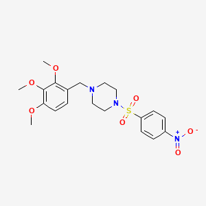 molecular formula C20H25N3O7S B11210748 1-[(4-Nitrophenyl)sulfonyl]-4-(2,3,4-trimethoxybenzyl)piperazine 