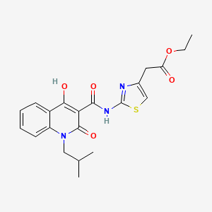 Ethyl (2-{[(4-hydroxy-1-isobutyl-2-oxo-1,2-dihydro-3-quinolinyl)carbonyl]amino}-1,3-thiazol-4-yl)acetate