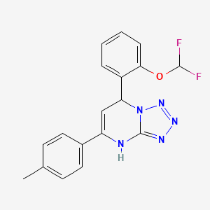 molecular formula C18H15F2N5O B11210774 7-[2-(Difluoromethoxy)phenyl]-5-(4-methylphenyl)-4,7-dihydrotetrazolo[1,5-a]pyrimidine 