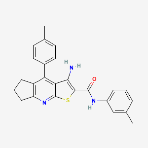 3-amino-N-(3-methylphenyl)-4-(4-methylphenyl)-6,7-dihydro-5H-cyclopenta[b]thieno[3,2-e]pyridine-2-carboxamide