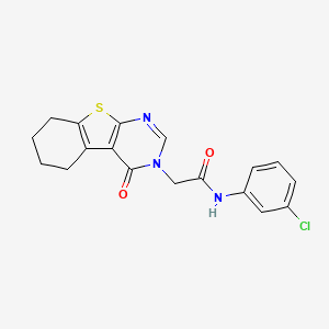 molecular formula C18H16ClN3O2S B11210785 N-(3-Chlorophenyl)-2-[4-oxo-5,6,7,8-tetrahydro[1]benzothieno[2,3-D]pyrimidin-3(4H)-YL]acetamide 