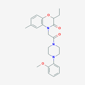 molecular formula C24H29N3O4 B11210786 2-Ethyl-4-[2-[4-(2-methoxyphenyl)piperazin-1-yl]-2-oxoethyl]-6-methyl-1,4-benzoxazin-3-one 