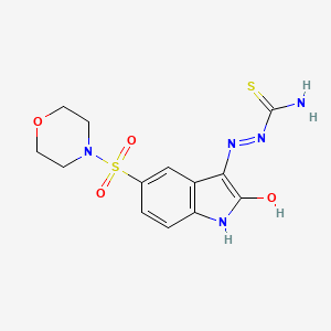 {[(3Z)-5-(Morpholine-4-sulfonyl)-2-oxo-2,3-dihydro-1H-indol-3-ylidene]amino}thiourea