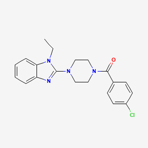 molecular formula C20H21ClN4O B11210804 (4-Chloro-phenyl)-[4-(1-ethyl-1H-benzoimidazol-2-yl)-piperazin-1-yl]-methanone 