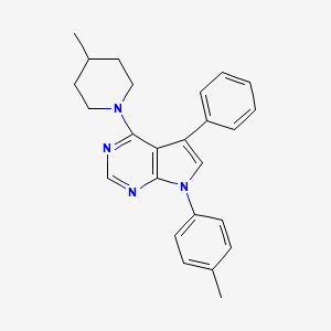 molecular formula C25H26N4 B11210816 7-(4-methylphenyl)-4-(4-methylpiperidin-1-yl)-5-phenyl-7H-pyrrolo[2,3-d]pyrimidine 