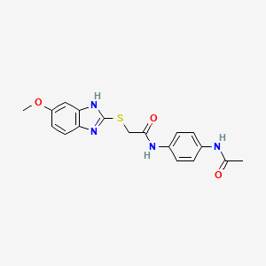 N-[4-(acetylamino)phenyl]-2-[(5-methoxy-1H-benzimidazol-2-yl)sulfanyl]acetamide