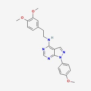 molecular formula C22H23N5O3 B11210825 N-[2-(3,4-dimethoxyphenyl)ethyl]-1-(4-methoxyphenyl)-1H-pyrazolo[3,4-d]pyrimidin-4-amine 