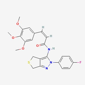 molecular formula C23H22FN3O4S B11210859 (Z)-N-(2-(4-fluorophenyl)-4,6-dihydro-2H-thieno[3,4-c]pyrazol-3-yl)-3-(3,4,5-trimethoxyphenyl)acrylamide 