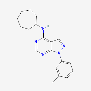 molecular formula C19H23N5 B11210868 N-cycloheptyl-1-(3-methylphenyl)-1H-pyrazolo[3,4-d]pyrimidin-4-amine 