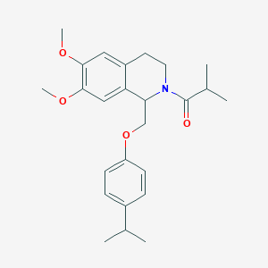 1-(1-((4-isopropylphenoxy)methyl)-6,7-dimethoxy-3,4-dihydroisoquinolin-2(1H)-yl)-2-methylpropan-1-one