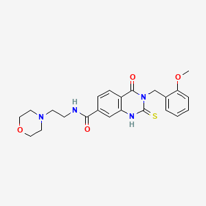 molecular formula C23H26N4O4S B11210877 3-(2-methoxybenzyl)-N-(2-morpholin-4-ylethyl)-4-oxo-2-thioxo-1,2,3,4-tetrahydroquinazoline-7-carboxamide CAS No. 451466-82-3