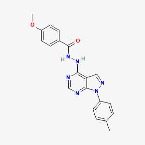 4-methoxy-N'-[1-(4-methylphenyl)-1H-pyrazolo[3,4-d]pyrimidin-4-yl]benzohydrazide