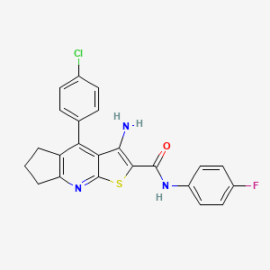 3-amino-4-(4-chlorophenyl)-N-(4-fluorophenyl)-6,7-dihydro-5H-cyclopenta[b]thieno[3,2-e]pyridine-2-carboxamide