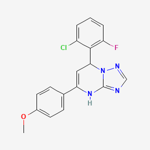 molecular formula C18H14ClFN4O B11210902 7-(2-Chloro-6-fluorophenyl)-5-(4-methoxyphenyl)-3,7-dihydro[1,2,4]triazolo[1,5-a]pyrimidine 