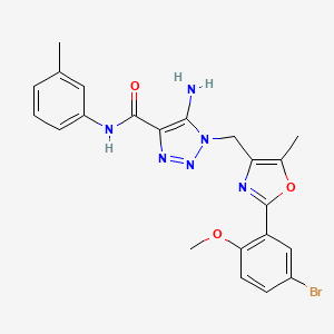 5-amino-1-{[2-(5-bromo-2-methoxyphenyl)-5-methyl-1,3-oxazol-4-yl]methyl}-N-(3-methylphenyl)-1H-1,2,3-triazole-4-carboxamide