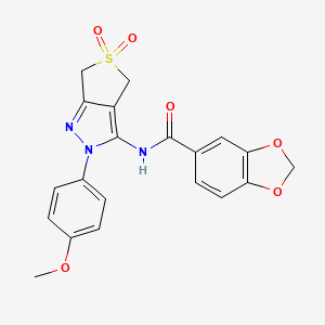 N-(2-(4-methoxyphenyl)-5,5-dioxido-4,6-dihydro-2H-thieno[3,4-c]pyrazol-3-yl)benzo[d][1,3]dioxole-5-carboxamide