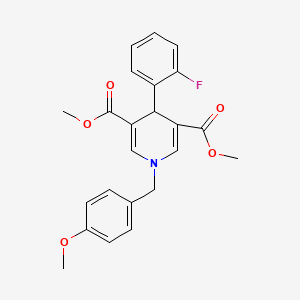 molecular formula C23H22FNO5 B11210971 Dimethyl 4-(2-fluorophenyl)-1-(4-methoxybenzyl)-1,4-dihydropyridine-3,5-dicarboxylate 