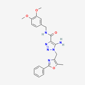 molecular formula C23H24N6O4 B11210980 5-amino-N-(3,4-dimethoxybenzyl)-1-[(5-methyl-2-phenyl-1,3-oxazol-4-yl)methyl]-1H-1,2,3-triazole-4-carboxamide 