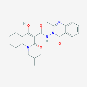 molecular formula C23H26N4O4 B11210987 2-hydroxy-N-(2-methyl-4-oxoquinazolin-3-yl)-1-(2-methylpropyl)-4-oxo-5,6,7,8-tetrahydroquinoline-3-carboxamide 