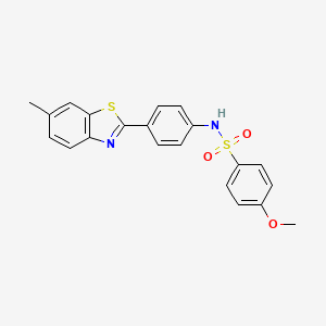 4-methoxy-N-[4-(6-methyl-1,3-benzothiazol-2-yl)phenyl]benzenesulfonamide