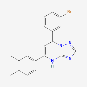 molecular formula C19H17BrN4 B11210994 7-(3-Bromophenyl)-5-(3,4-dimethylphenyl)-4,7-dihydro[1,2,4]triazolo[1,5-a]pyrimidine 