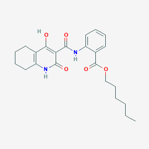 Hexyl 2-{[(2,4-dihydroxy-5,6,7,8-tetrahydroquinolin-3-yl)carbonyl]amino}benzoate