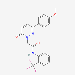 molecular formula C20H16F3N3O3 B11211015 2-(3-(4-methoxyphenyl)-6-oxopyridazin-1(6H)-yl)-N-(2-(trifluoromethyl)phenyl)acetamide 