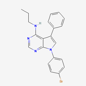 molecular formula C21H19BrN4 B11211016 7-(4-bromophenyl)-5-phenyl-N-propylpyrrolo[2,3-d]pyrimidin-4-amine 