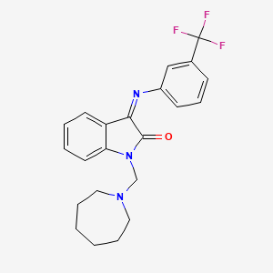 (3Z)-1-(azepan-1-ylmethyl)-3-{[3-(trifluoromethyl)phenyl]imino}-1,3-dihydro-2H-indol-2-one