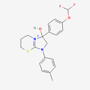 3-[4-(difluoromethoxy)phenyl]-3-hydroxy-1-(4-methylphenyl)-2,3,6,7-tetrahydro-5H-imidazo[2,1-b][1,3]thiazin-1-ium