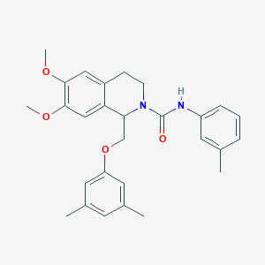 molecular formula C28H32N2O4 B11211038 1-((3,5-dimethylphenoxy)methyl)-6,7-dimethoxy-N-(m-tolyl)-3,4-dihydroisoquinoline-2(1H)-carboxamide 