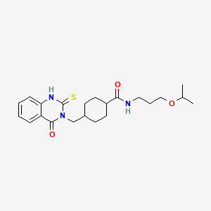 N-(3-isopropoxypropyl)-4-((4-oxo-2-thioxo-1,2-dihydroquinazolin-3(4H)-yl)methyl)cyclohexanecarboxamide