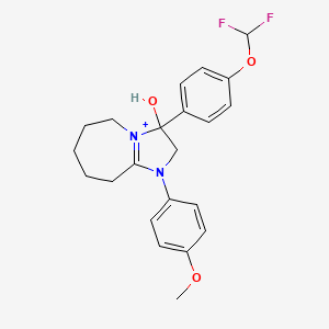 3-[4-(difluoromethoxy)phenyl]-3-hydroxy-1-(4-methoxyphenyl)-2,5,6,7,8,9-hexahydro-3H-imidazo[1,2-a]azepin-1-ium