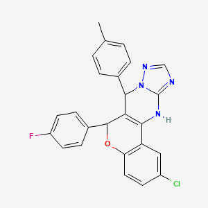 2-chloro-6-(4-fluorophenyl)-7-(4-methylphenyl)-7,12-dihydro-6H-chromeno[4,3-d][1,2,4]triazolo[1,5-a]pyrimidine