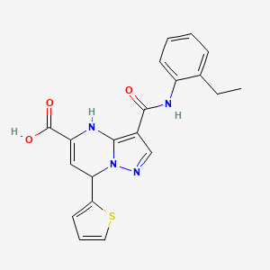 molecular formula C20H18N4O3S B11211088 3-[(2-Ethylphenyl)carbamoyl]-7-(thiophen-2-yl)-4,7-dihydropyrazolo[1,5-a]pyrimidine-5-carboxylic acid 