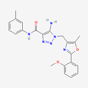 molecular formula C22H22N6O3 B11211091 5-amino-1-{[2-(2-methoxyphenyl)-5-methyl-1,3-oxazol-4-yl]methyl}-N-(3-methylphenyl)-1H-1,2,3-triazole-4-carboxamide 