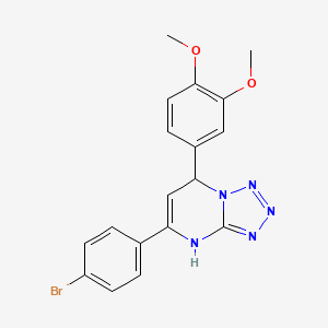 molecular formula C18H16BrN5O2 B11211092 5-(4-Bromophenyl)-7-(3,4-dimethoxyphenyl)-4,7-dihydrotetrazolo[1,5-a]pyrimidine 