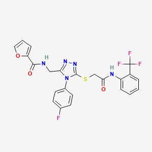 N-((4-(4-fluorophenyl)-5-((2-oxo-2-((2-(trifluoromethyl)phenyl)amino)ethyl)thio)-4H-1,2,4-triazol-3-yl)methyl)furan-2-carboxamide